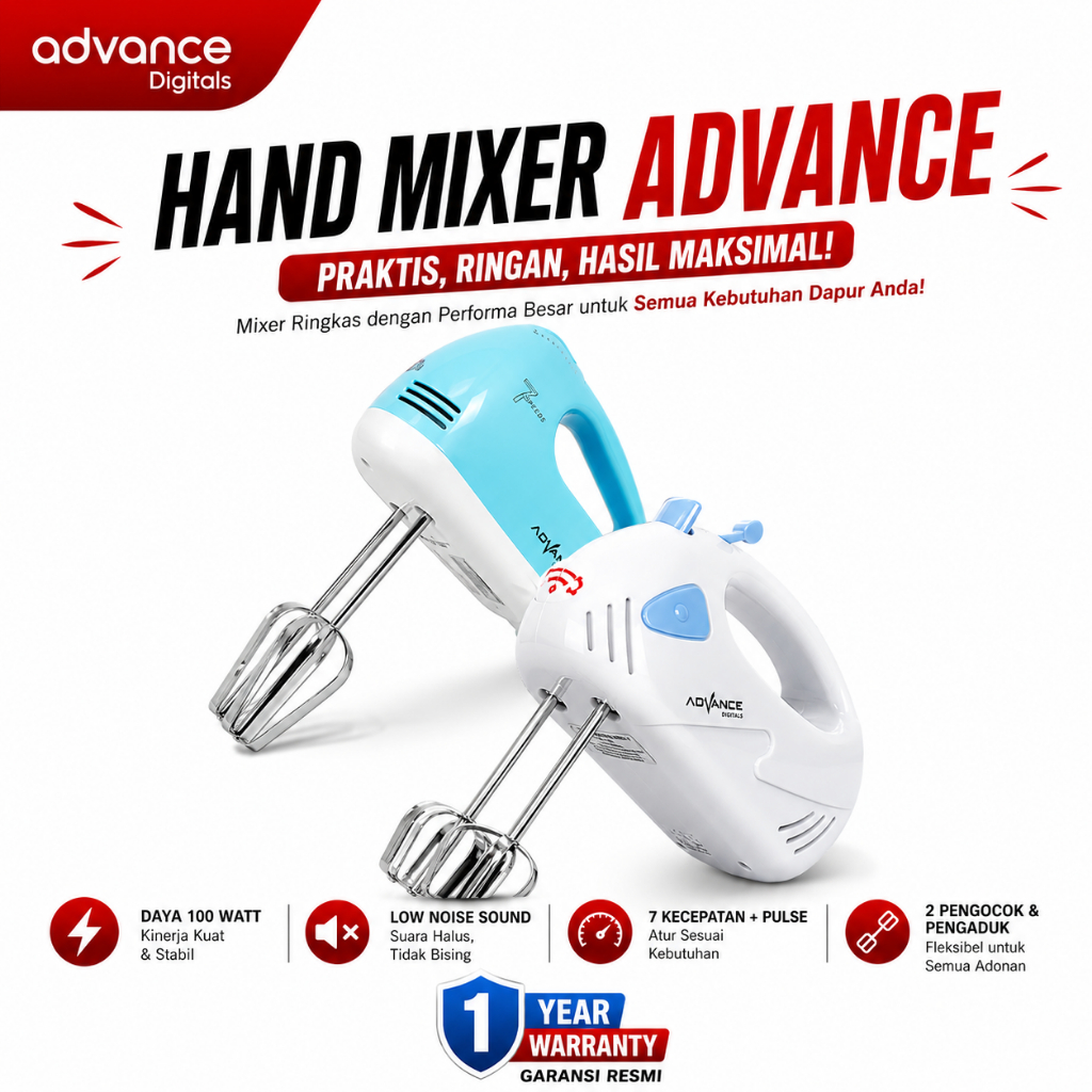 Advance Digitals - Compact Hand Mixer TIPE MX | Mixer tangan advance, hand mixer advance