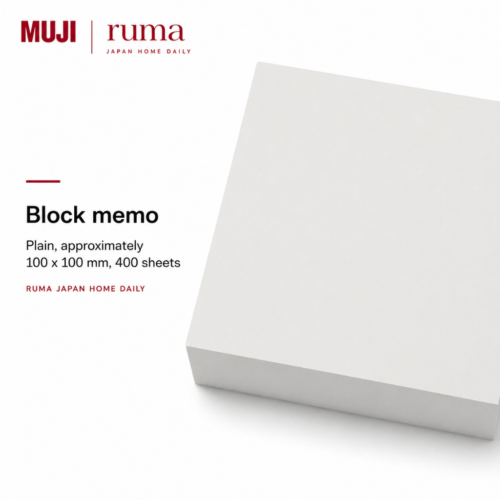 MUJI Block Memo Plain Paper Original Jepang