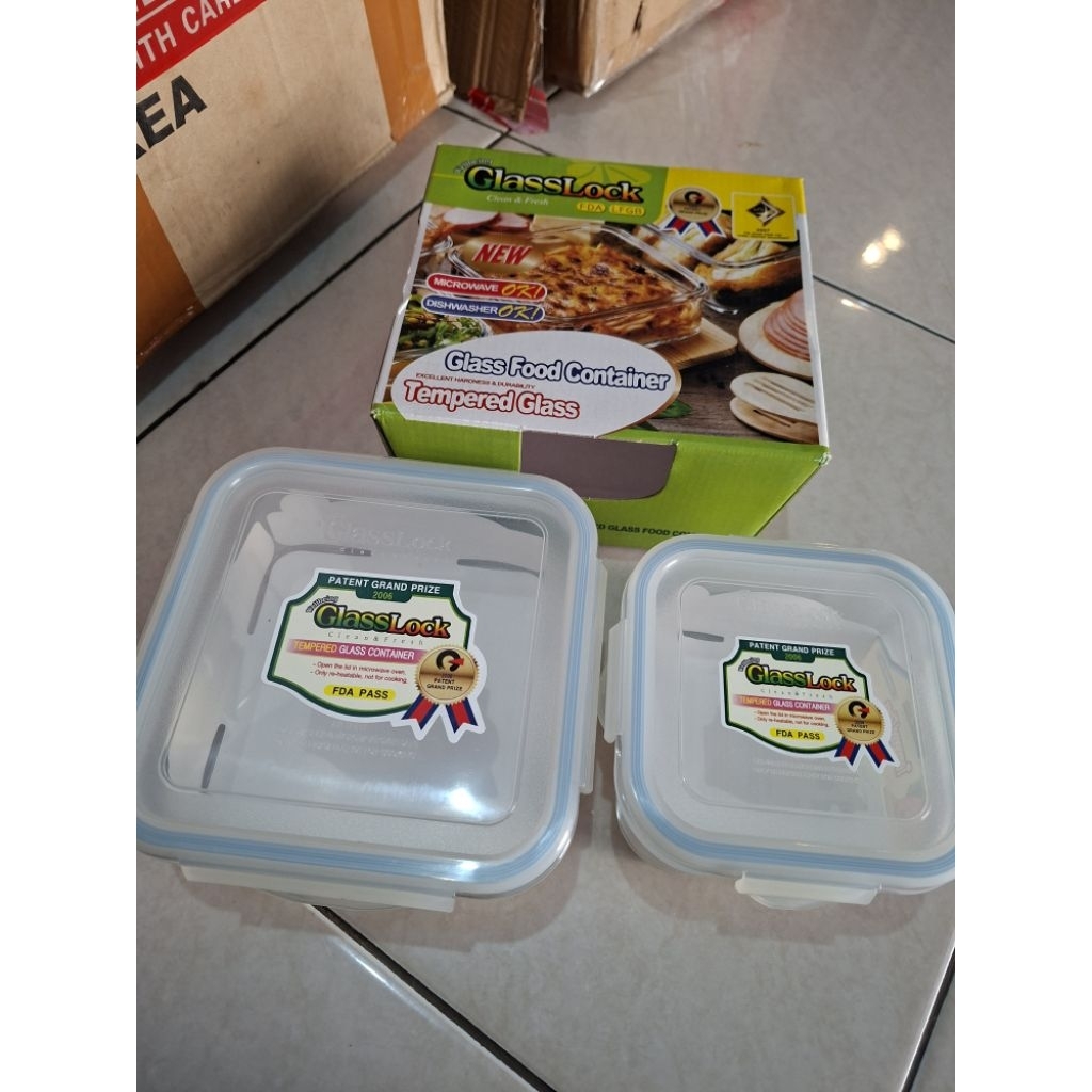 glasslock wadah kaca makanan kedap udara kotak makan
