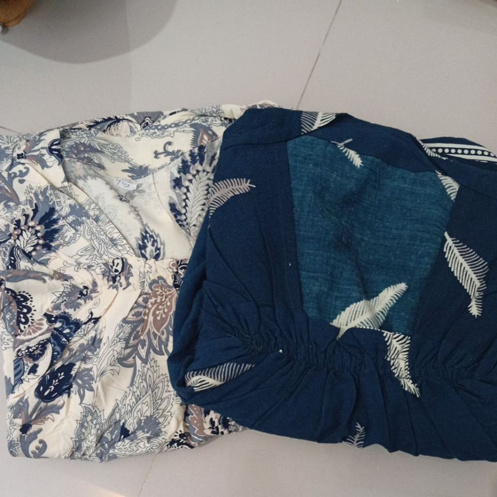 FUJI MULUS BUNDLING 2 TIARA TURKISH & NAZLY NAVY BAHAN RAYON PRINT PREMIUM || BY WFA HOMEDRESS