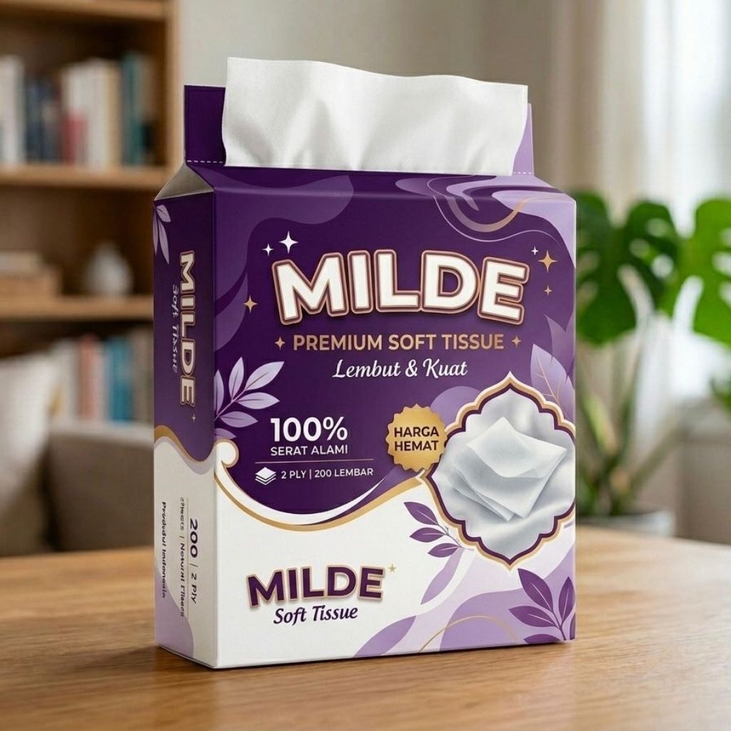 Premium Soft Tissue 100% serat alami merk milde