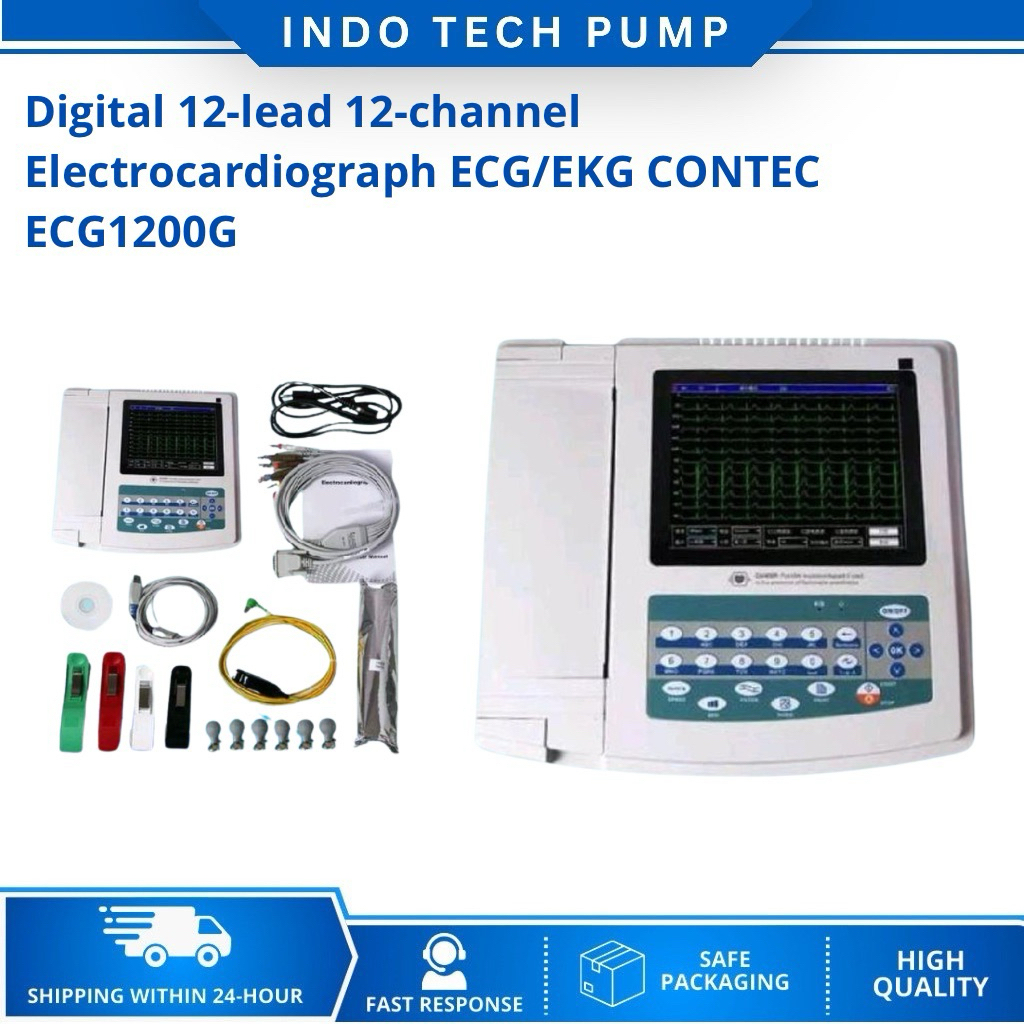 Digital 12-lead 12-channel Electrocardiograph ECG/EKG CONTEC ECG1200G