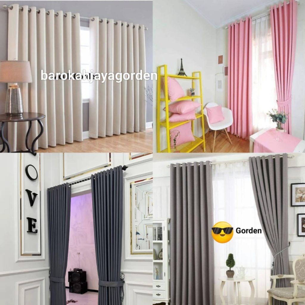 Gorden Blackout Gorden Polos 11 warna Hordeng Jendela pintu
