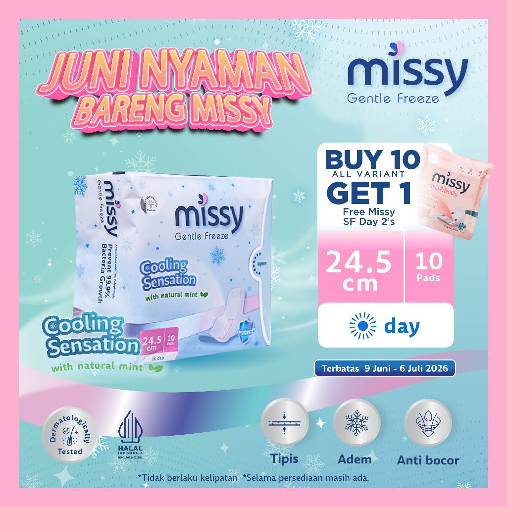 Pembalut MISSY DAY / Pembalut HERBAL Kesehatan  Wanita Bersalin / Wings 245mm 10 pads / Perawatan Mi