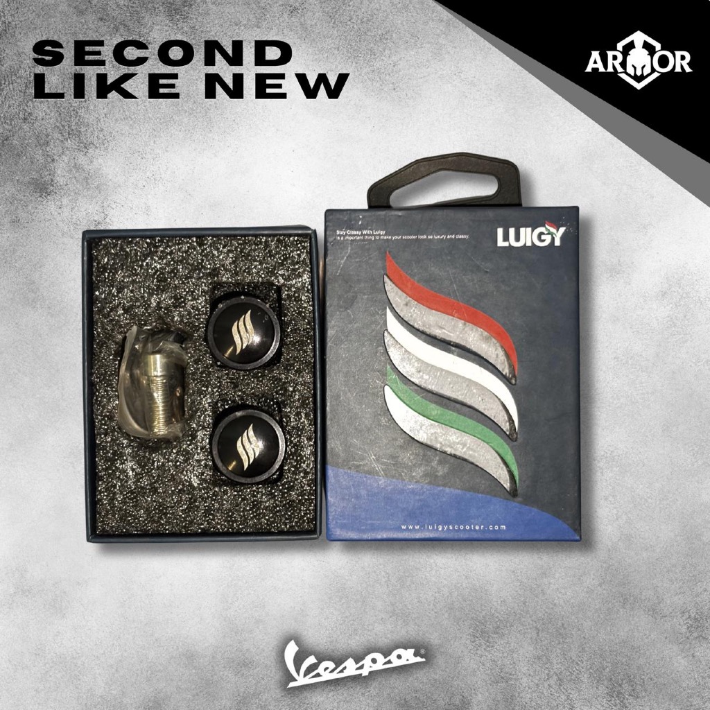 ( SECOND ) Monel Mirror Hole Cap Tutup Lubang Spion Vespa Sprint GTS LX Luigy - Black