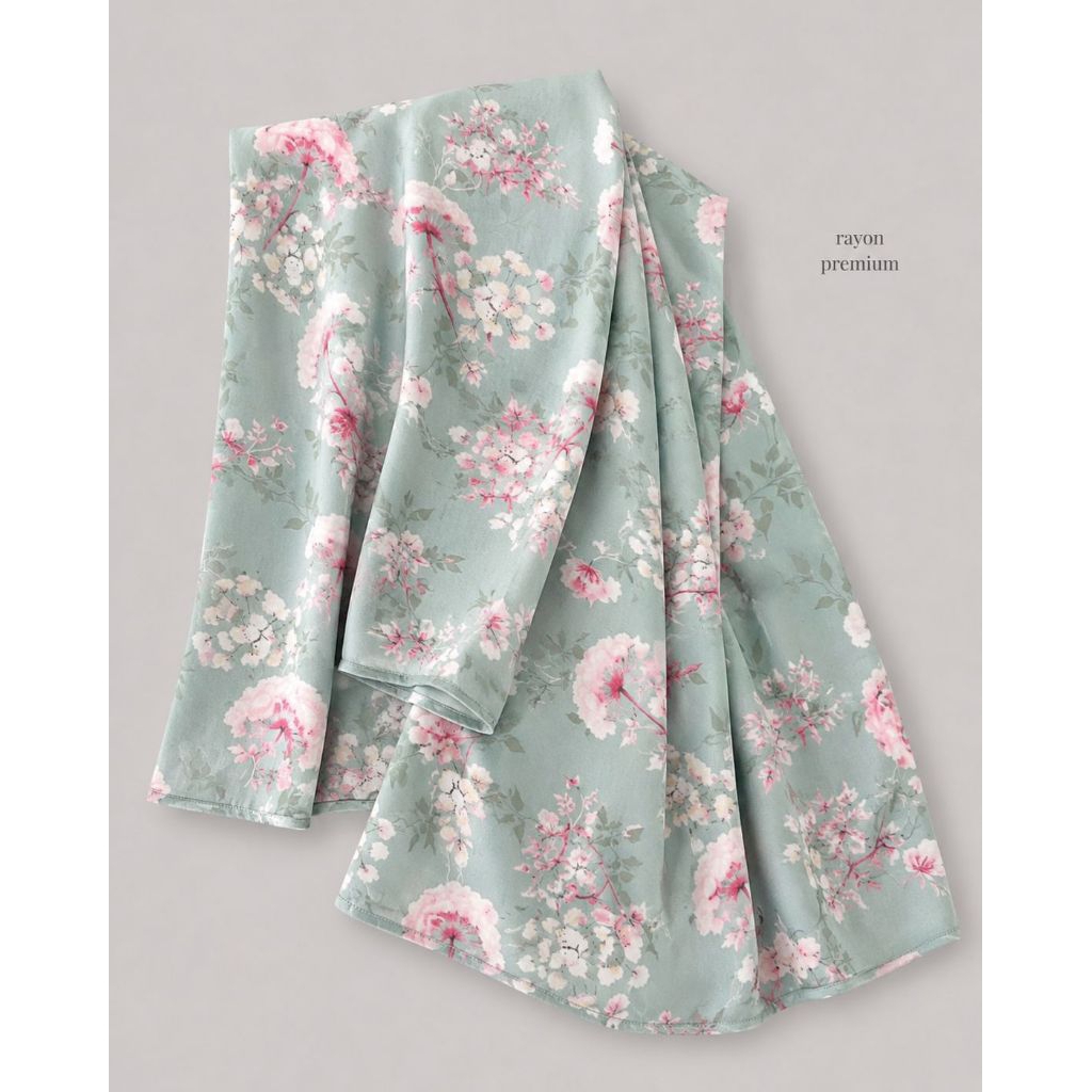 kain katun rayon viscose premium motif bunga kecil - rayon motif best seller - bahan gamis tunik das