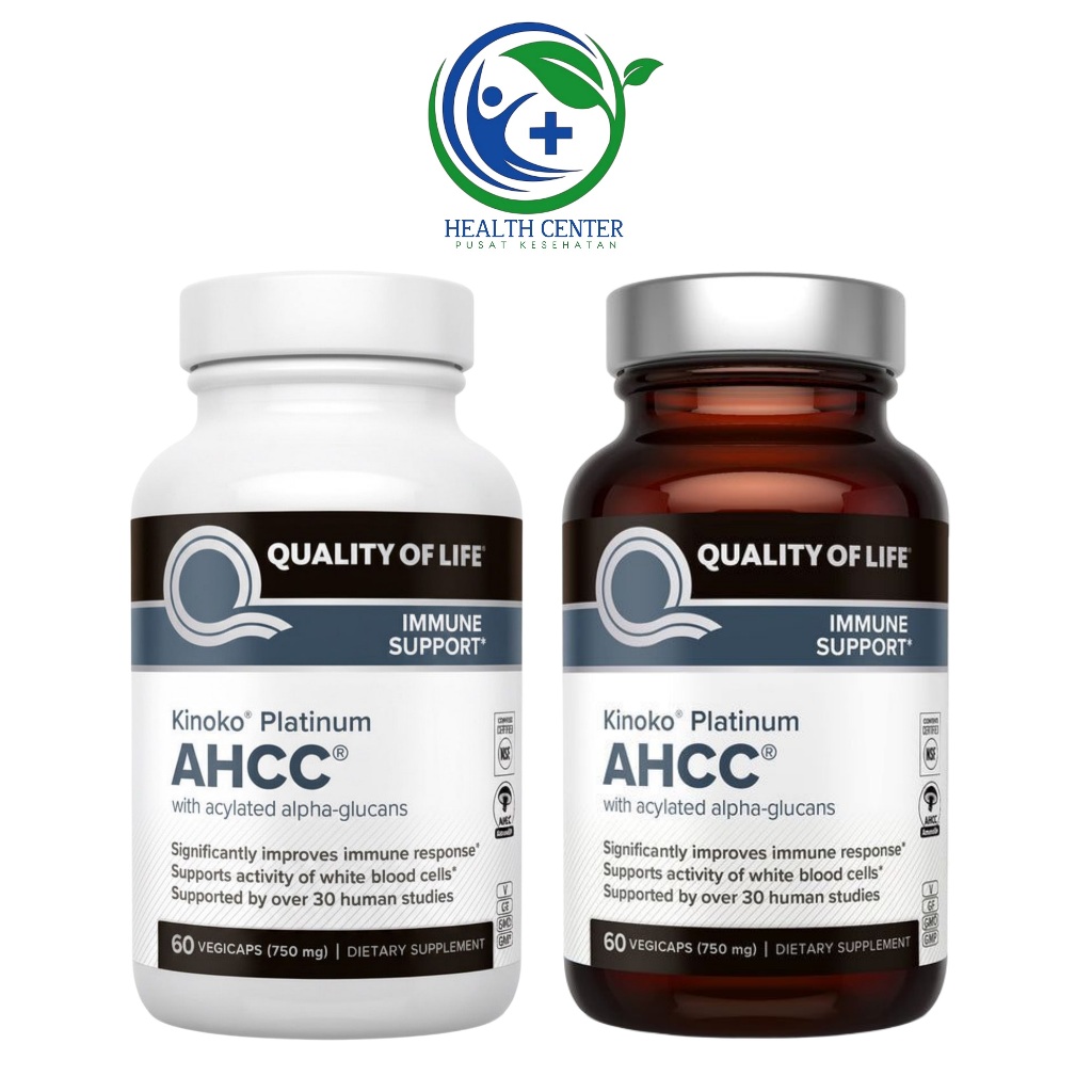 Quality Of Life Kinoko Platinum AHCC 750 mg - 60 Capsules Immune Support