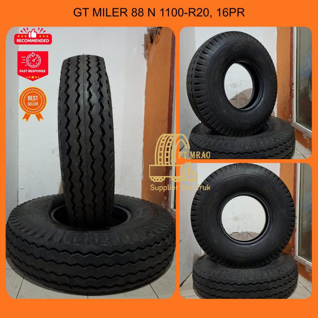 BAN TRUK BENANG COPOTAN GT 1100-20 RFD, BAN DALAM GT DAN BAN FLAP GT, KONDISI 99%