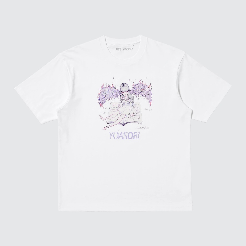 Tshirt Uniqlo x Yoasobi 01  | UT Yoasobi Kaos Lengan Pendek Unisex - Putih
