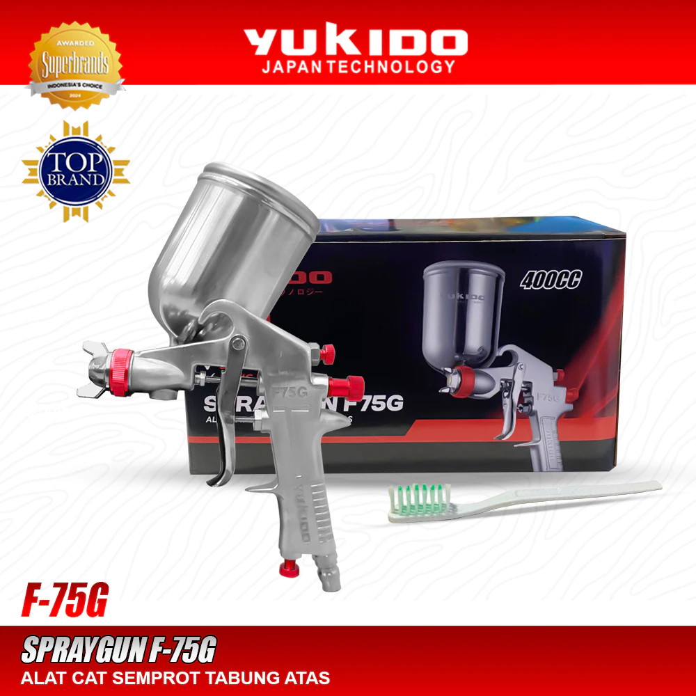 SPRAY GUN F75G YUKIDO Tabung Atas Alat Spray Gun Air Brush