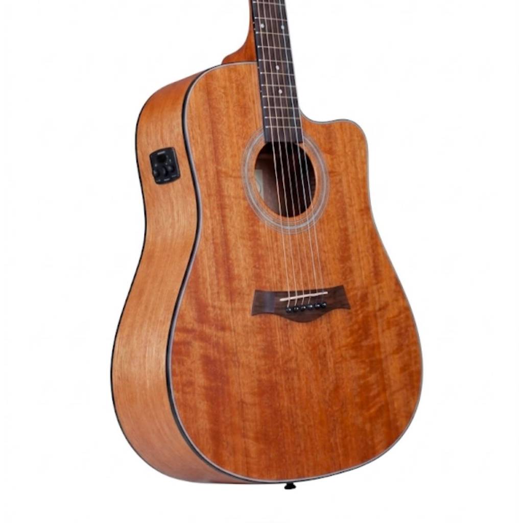 Gitar Akustik Elektrik Fishman Original Suara Bagus, Cowboy GWC-240 Ns Coklat