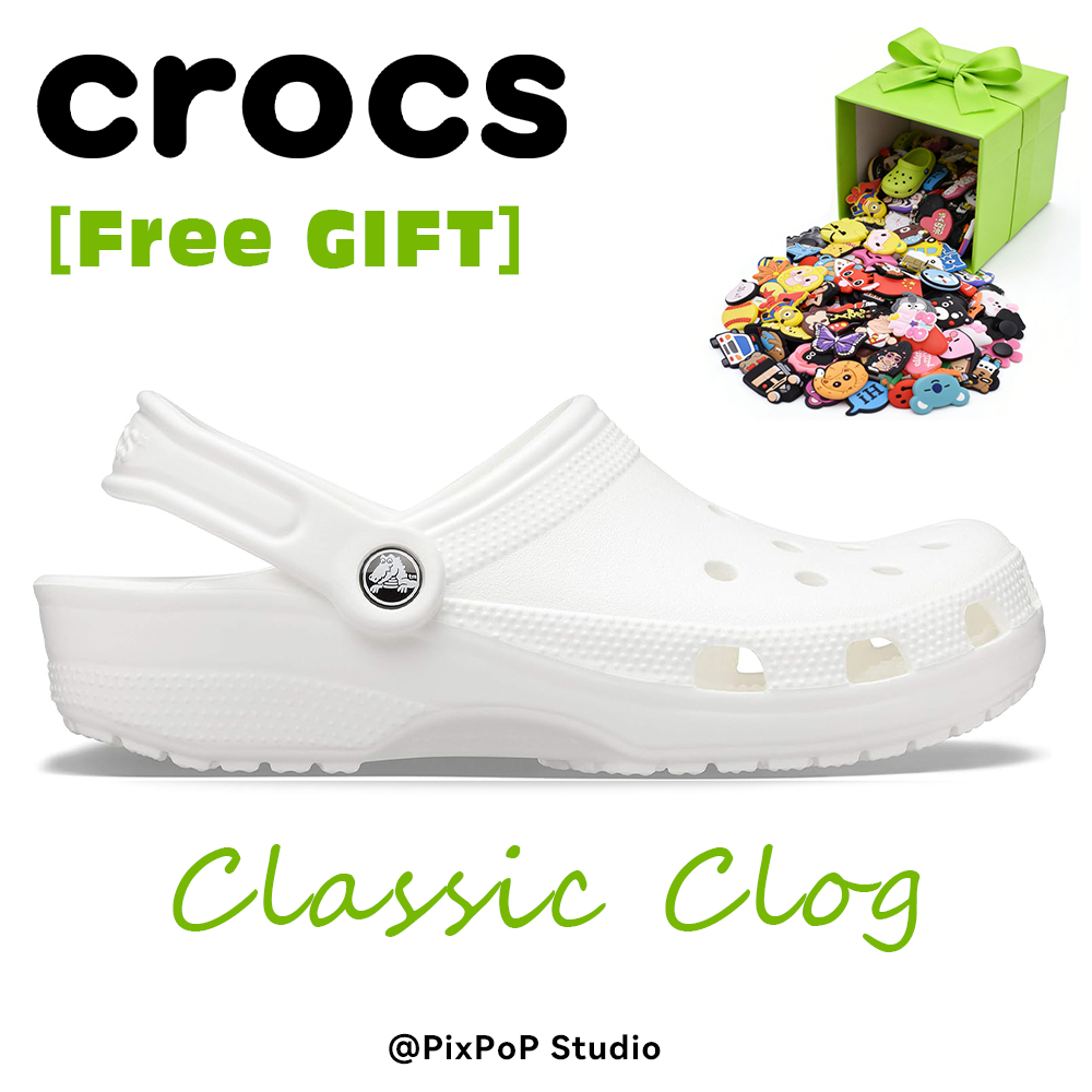 [COD] Sandal Crocs Classic Clog Original Putih / Sepatu Sandal Baim Pria Wanita Anti Slip