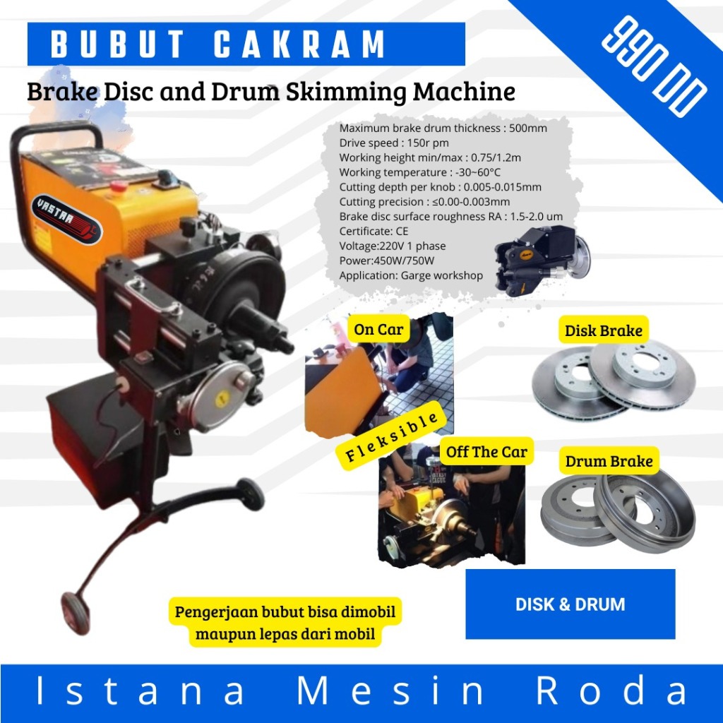 bubut cakram brake disc and drum machine/mesin bubut cakram dan drum skimming machine