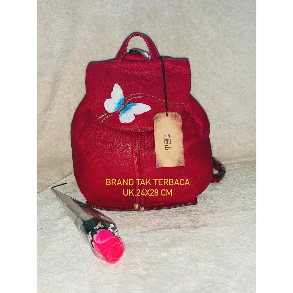 Brand tak terbaca Preloved Ransel kulit wanita
