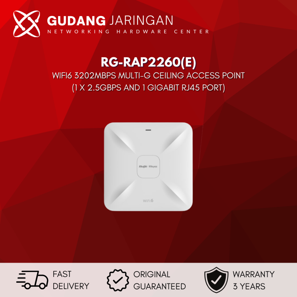 RUIJIE REYEE RG-RAP2260(E) WIFI 6 MULTI-G ACCESS POINT