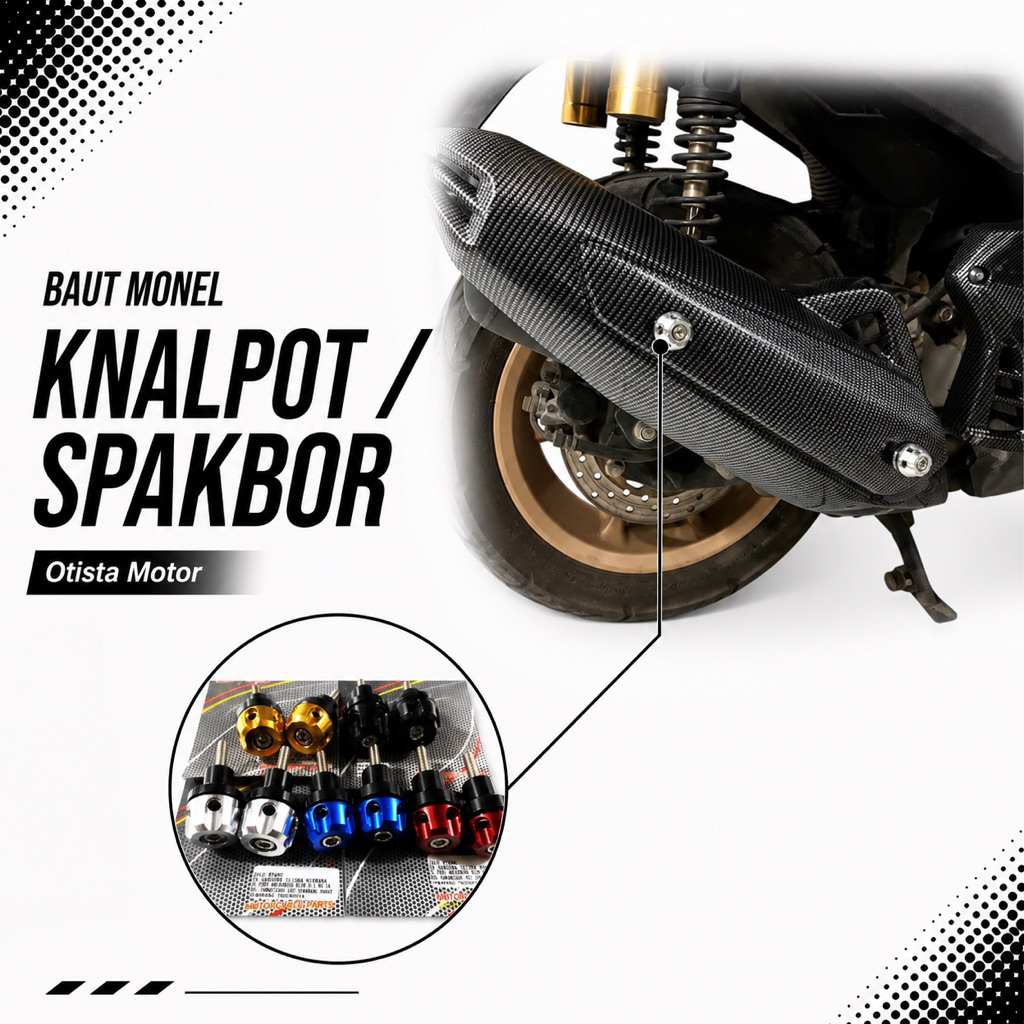 Monel Baut Variasi Knalpot Nmax Aerox Pcx Vario Beat Mio Vixion R15