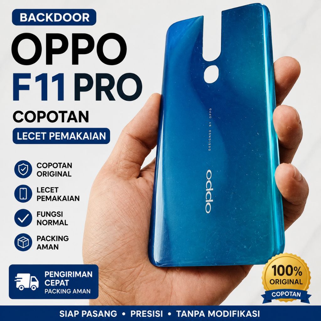 Backdoor OPPO F11 Pro Ori Copotan warna hijau tutup belakang oppo f11 pro bekas original