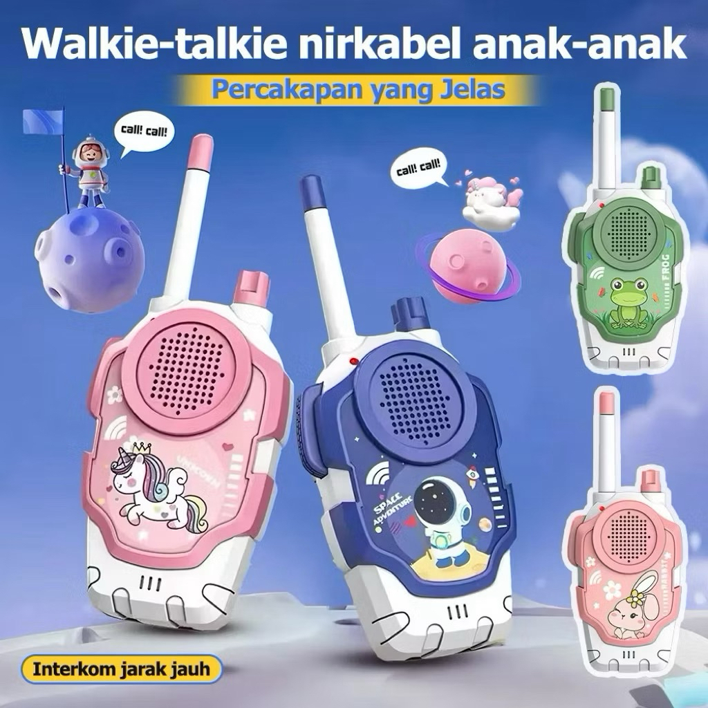Walkie Talkie Nirkabel Mainan Radio HT Anak Edukasi Mainan Telepon 2pcs Hadiah Anak-anak