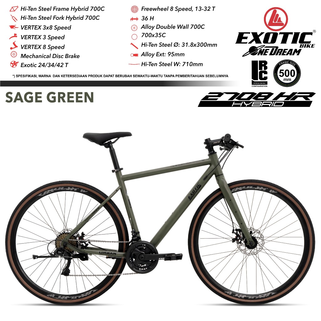 Sepeda Hybrid Roadbike EXOTIC ET 2708 HR BY PACIFIC 700C Steel Balap 24 Speed