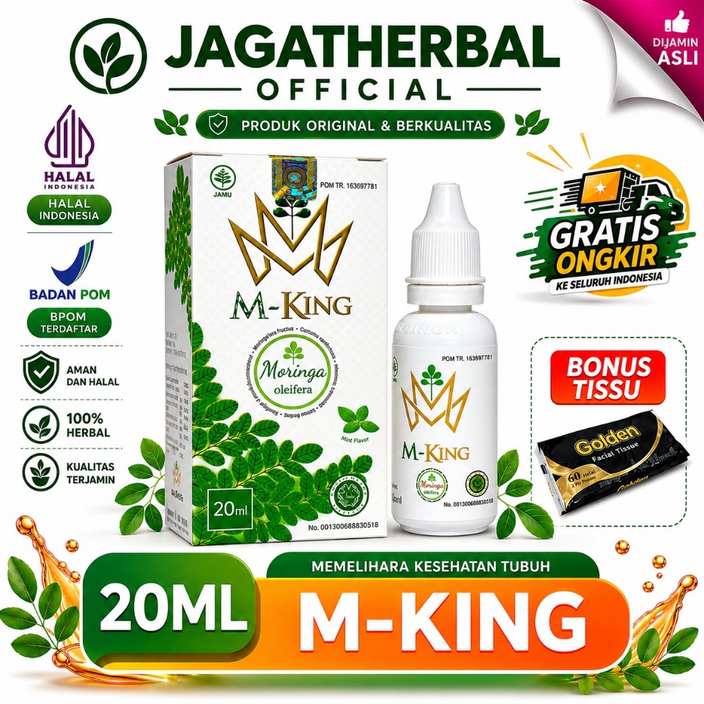 [BONUS TISSU] M-KING HERBAL jamu original 20ML - Obat Stroke, Diabetes, Gagal Ginjal, Kolesterol, Ma