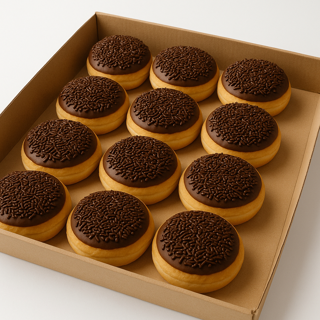 1 Lusin Donat Kentang Coklat Meses Premium - Donat Kentang Susu