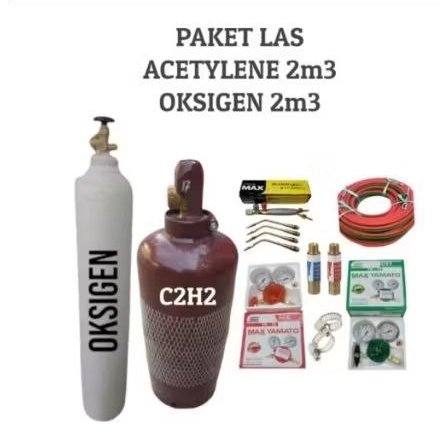 Paket Las Tabung Acetylene 2m3 Oksigen 2m3 - Paket Las Karbit