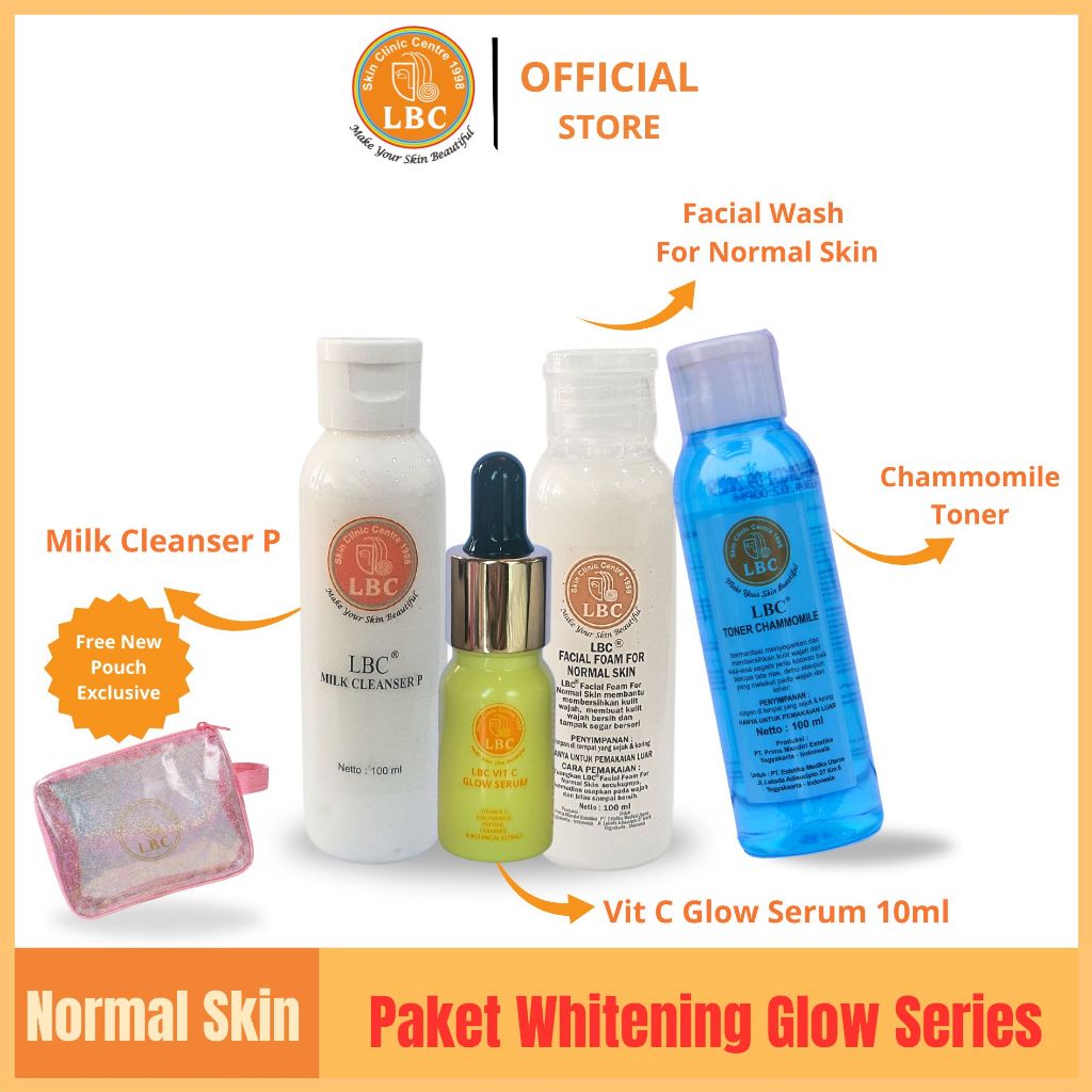 LBC- New Paket Whitening Glow Series For Normal Skin (10ml) (FREE POUCH)