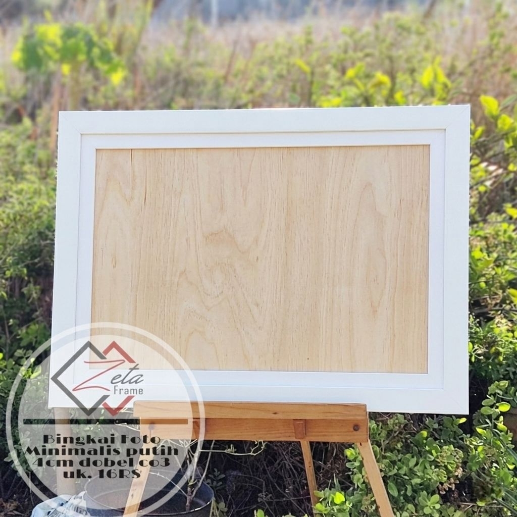 Pigura foto minimalis putih uk. 16RS (40x60) - Bingkai foto Minimalis Putih PACKING KAYU