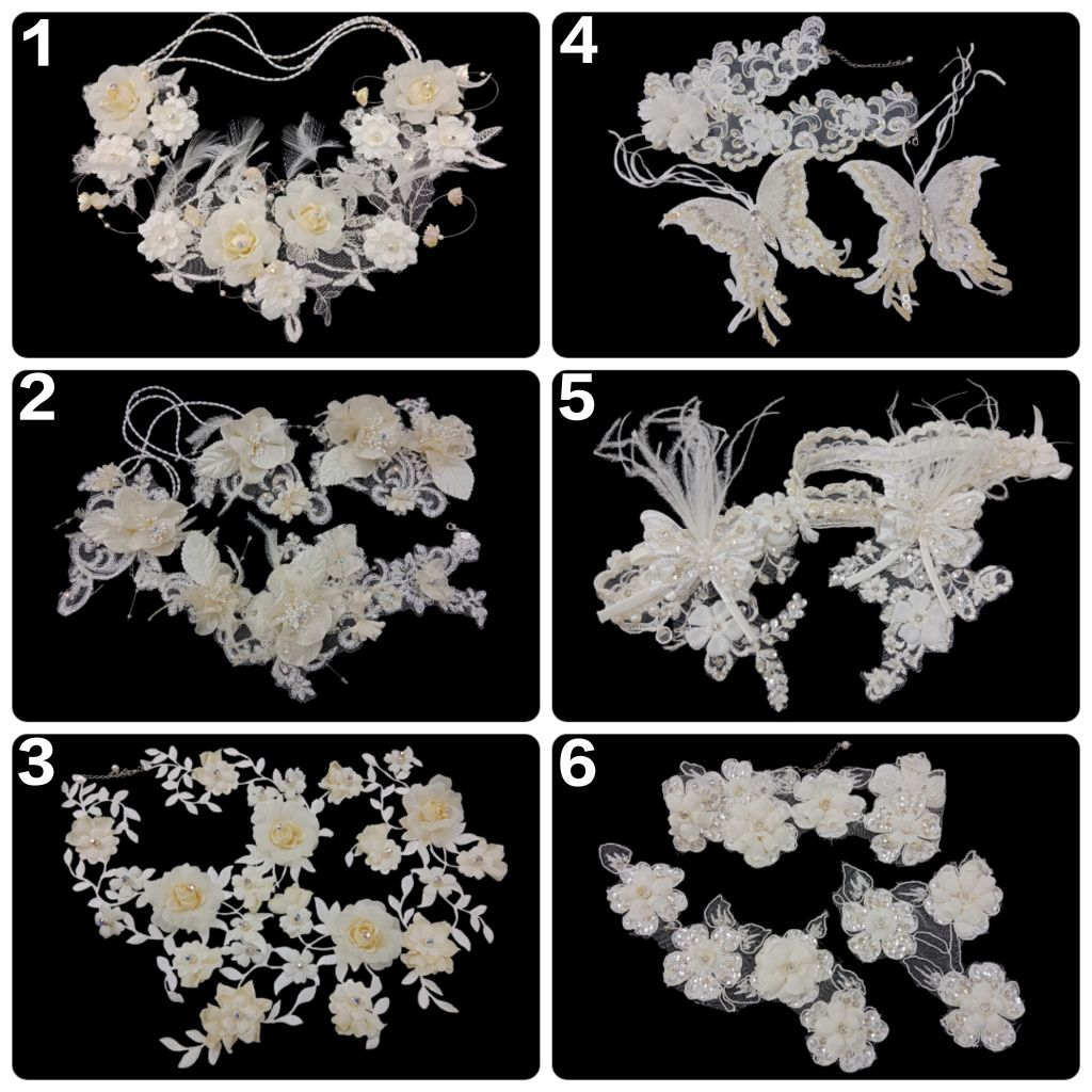 Hairpiece Lace / Bunga Korsase,Korsase Rambut ,Korsase Gaun, Aksesoris Rambut/Gaun
