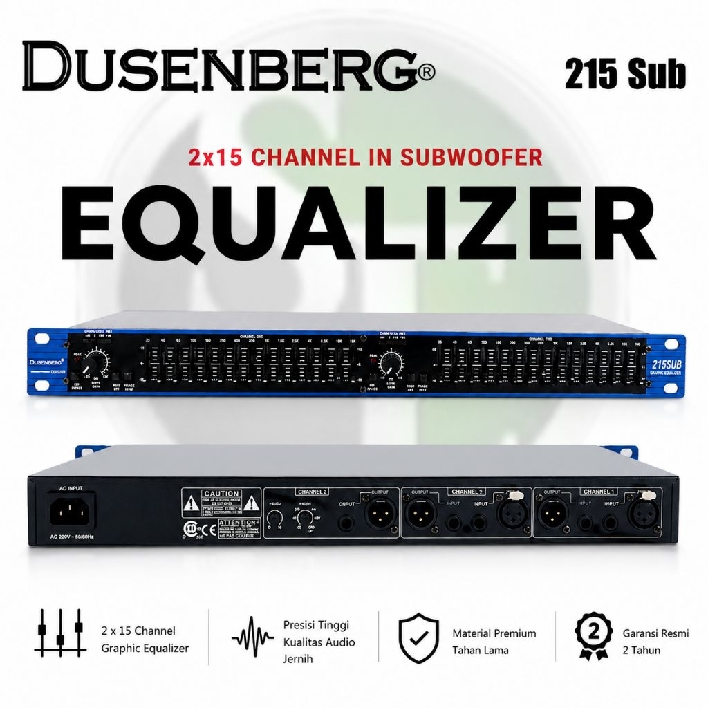 DUSENBERG 215 SUB Equalizer 2x15 Channel Graphic EQ Profesional Audio Sound System Karaoke & Lapanga