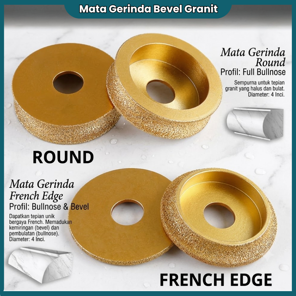 Mata Gerinda Bevel Bullnose Pinggul Granit Marmer Diamond Profil Router Profiling Wheel Polish Roda 