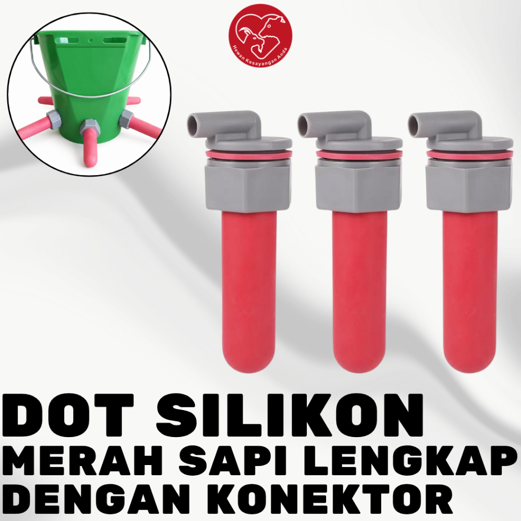 Konektor Dot Silikon Merah Sapi Dot Pedet Anak Sapi