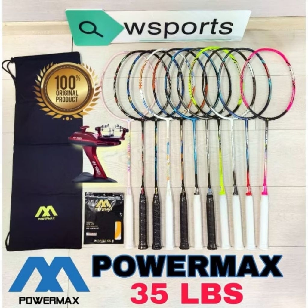 Raket Badminton Powermax Power Max 36LBS Furious 50 M 800 Sting Shot Tectonic 28 Tornado 800 Origina
