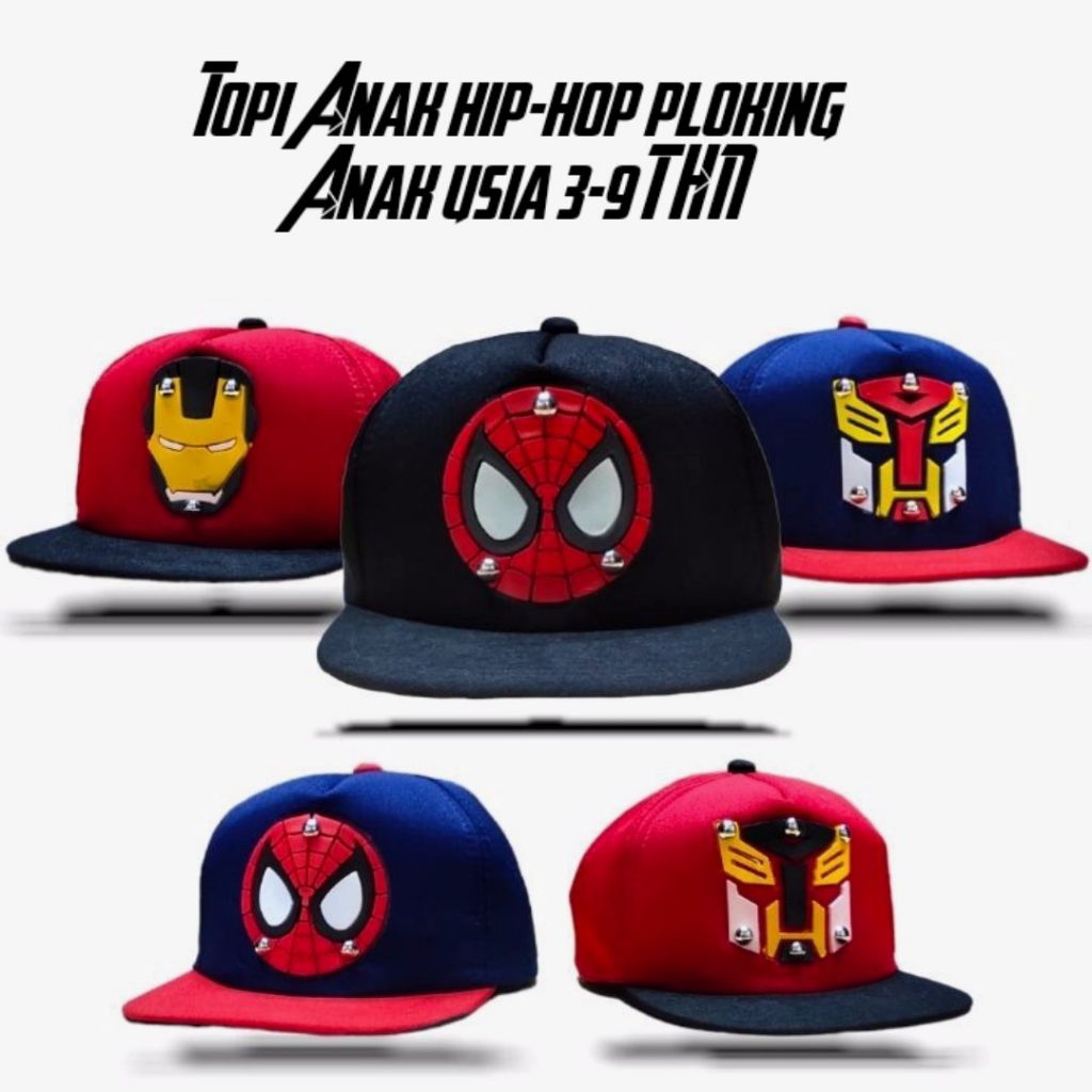 Topi hip-hop anak usia 3-9 tahun topi anak hip-hop snakback anak