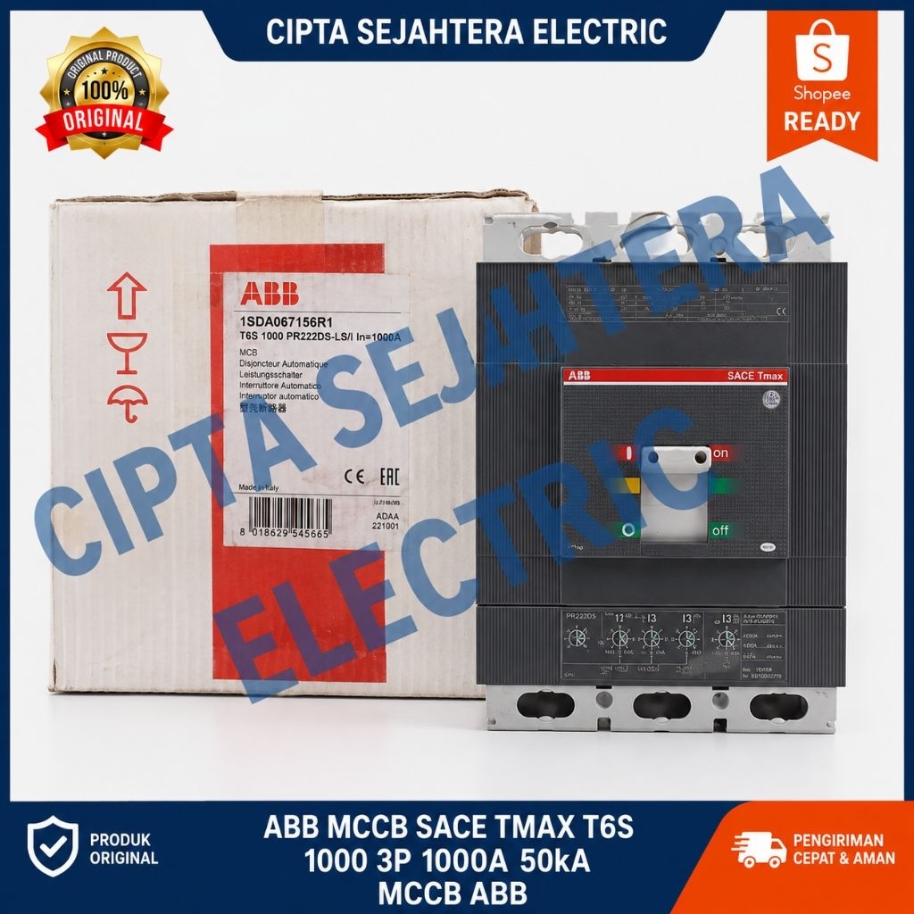 ABB MCCB SACE TMAX T6S 1000 3P 1000A 50KA MCCB ABB