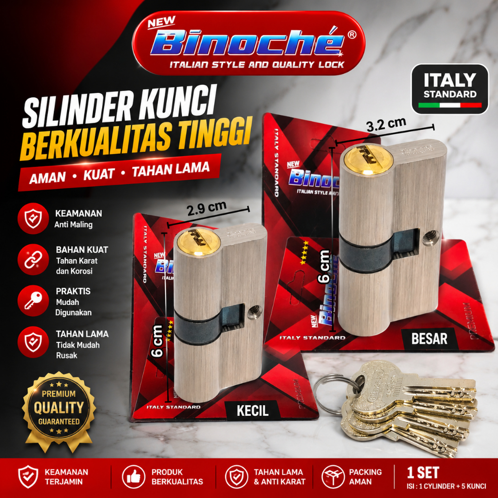 Binoche silinder kunci pintu besar silinder kunci pintu kecil silinder kuningan