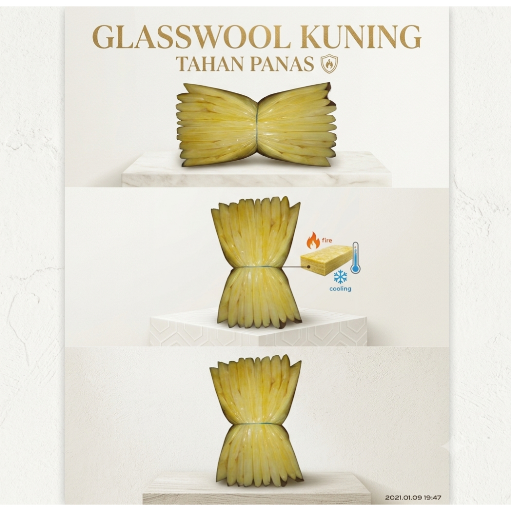 Glasswool kuning glasbul gesbul gasswol glasswool knalpot