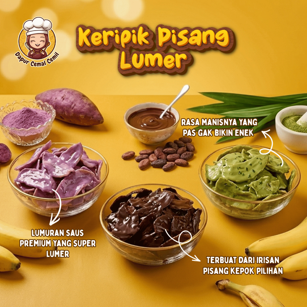 Keripik Pisang Coklat Lumer Khas Lampung Coklat Original Matcha Taro