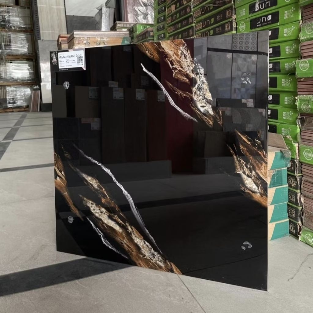 Granit Lantai 60x60 Devany Black Gold