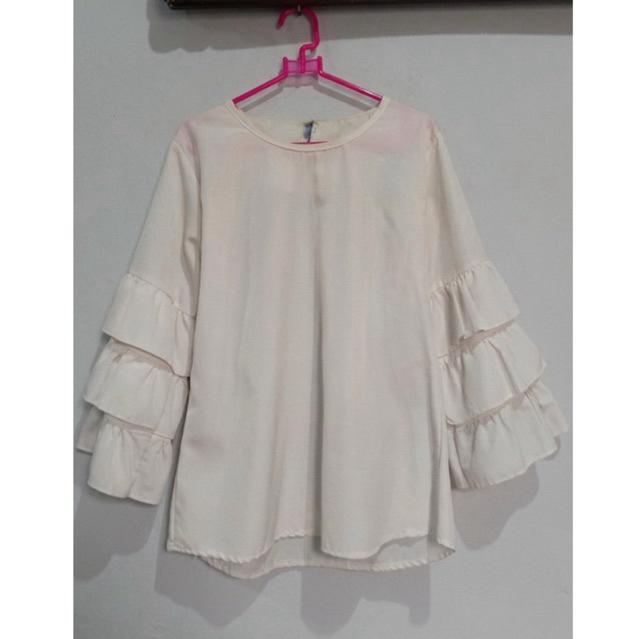 PL PRELOVE BLOUSE REMPEL PUTIH BLOUSE LUCU