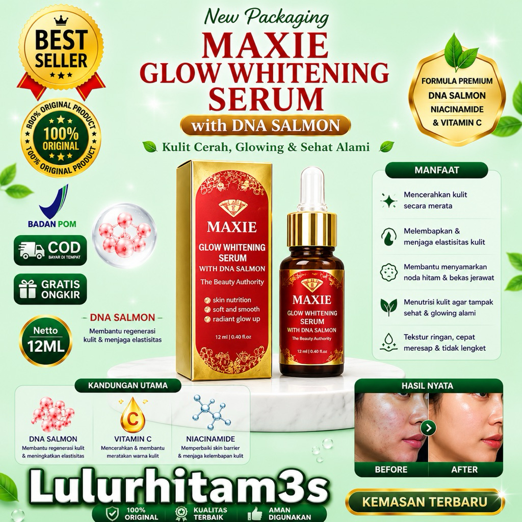 Maxie DNA Salmon Serum - Mencerahkan, Melembabkan, Mengurangi Flek