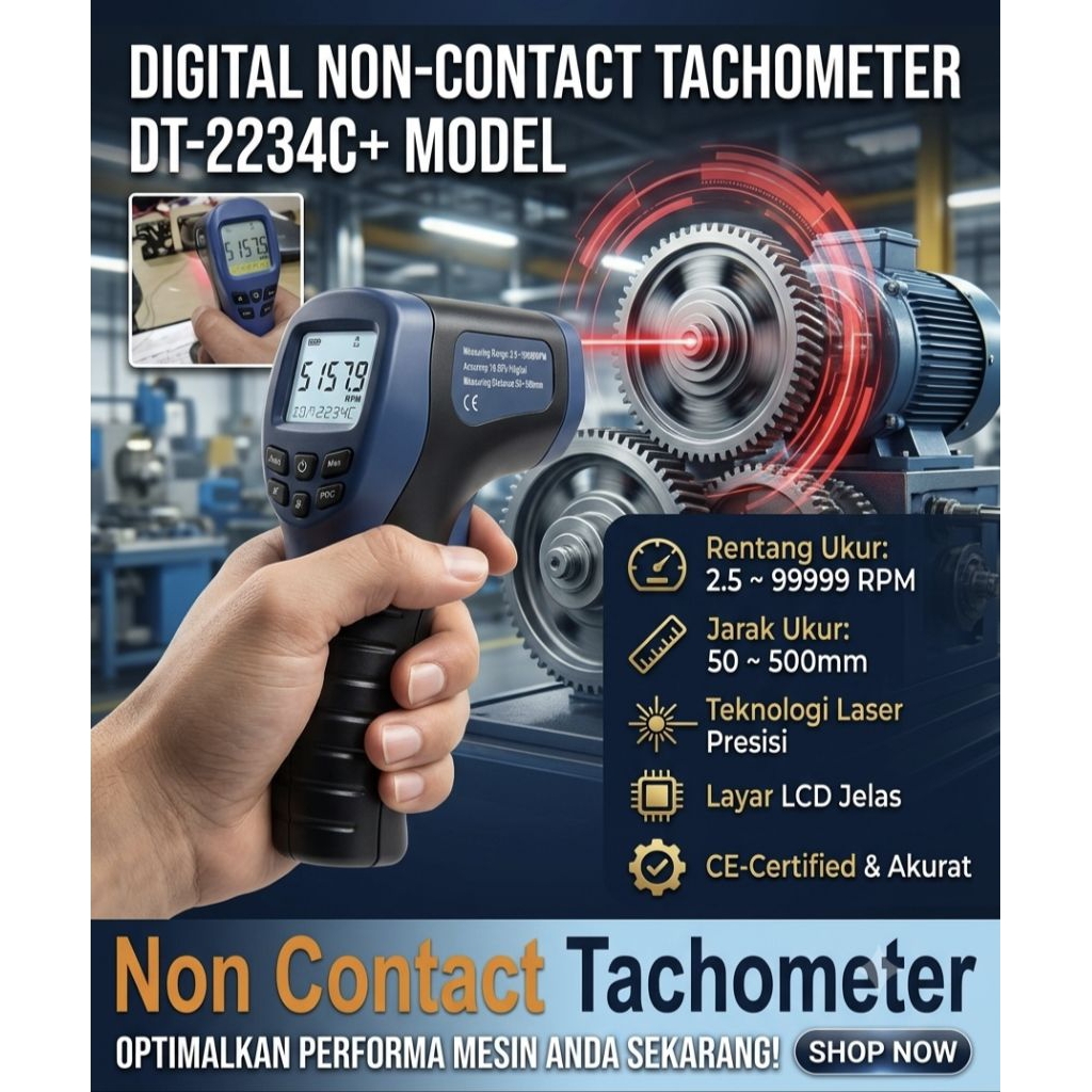 Digital Tachometer Laser Non Contact Tachometer RPM Meter Digital