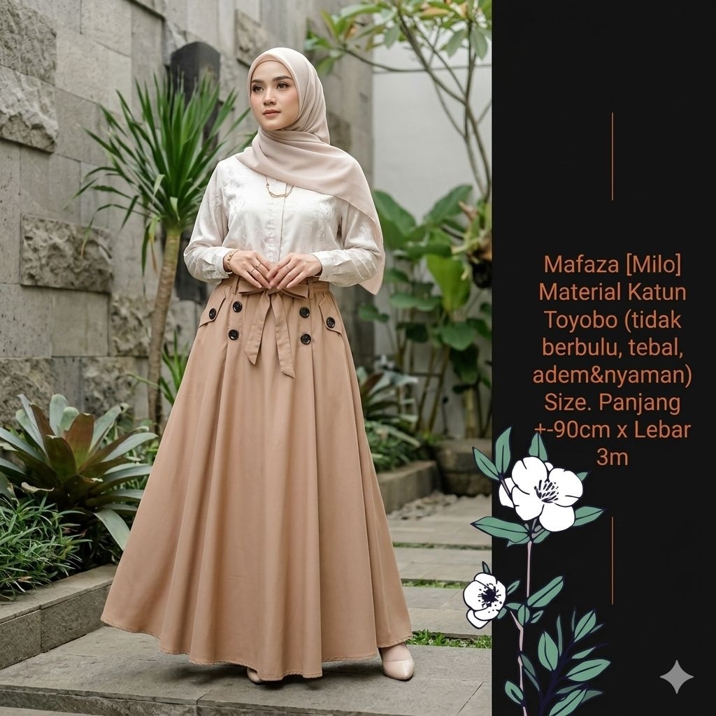 ROK KATUN PAYUNG ROK KATUN TOYOBO ROK PANJANG MILLENIAL ROK HITAM KERJA ROK FORMAL PANJANG