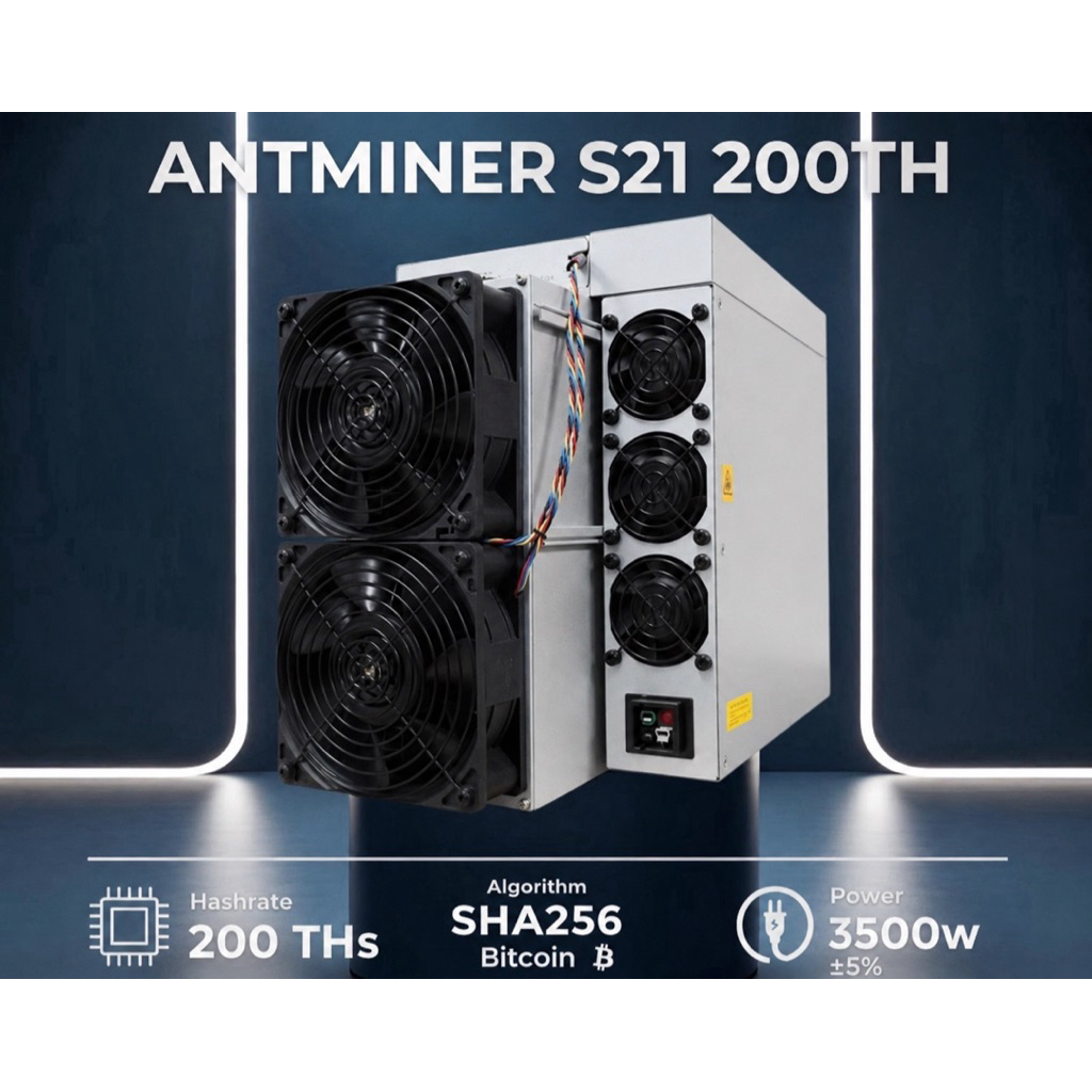 Bitmain Official Antminer S21 200TH Btc Miner 3500w