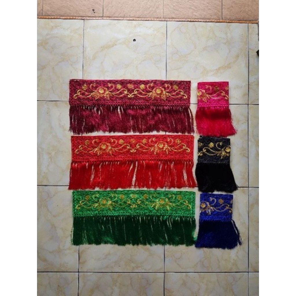 Renda Hias Bordir Songket Ronce Premium | Aksesoris Busana Tradisional Bordir Hiasan Songket Ronce