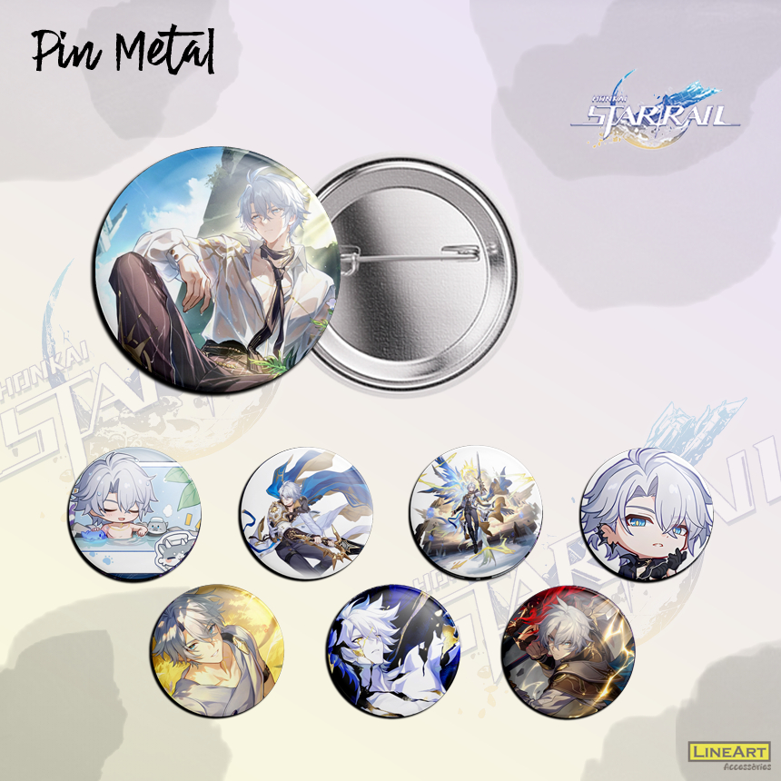 [LINEART] Pin Aluminium KARAKTER PHAINON HONKAI STAR RAIL Laminasi Tebal Ukuran 44mm