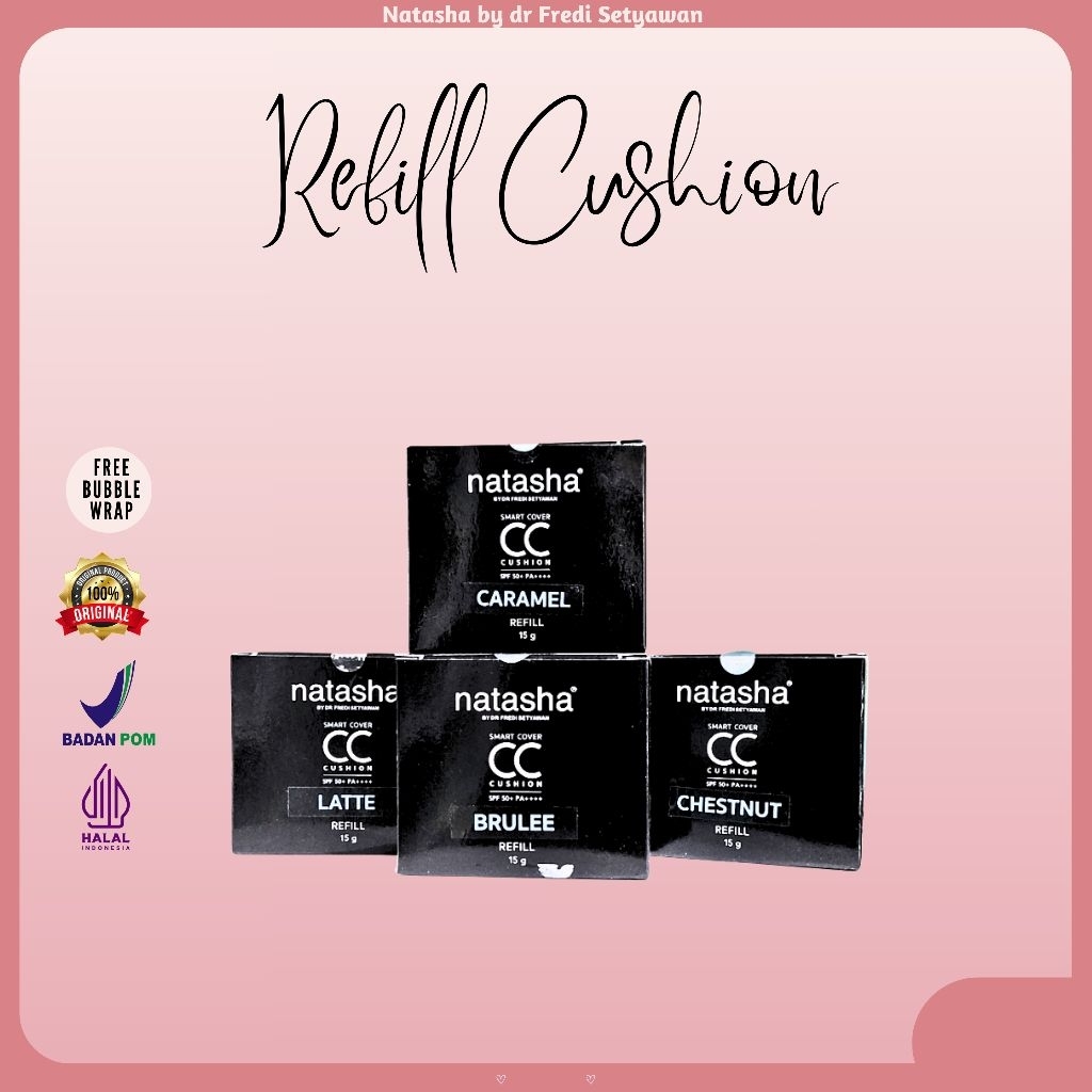 Natasha Refill Cushion, Cushion Brulee, Hazel, Latte, Chesnut, Caramel, Refill Cc Cushion