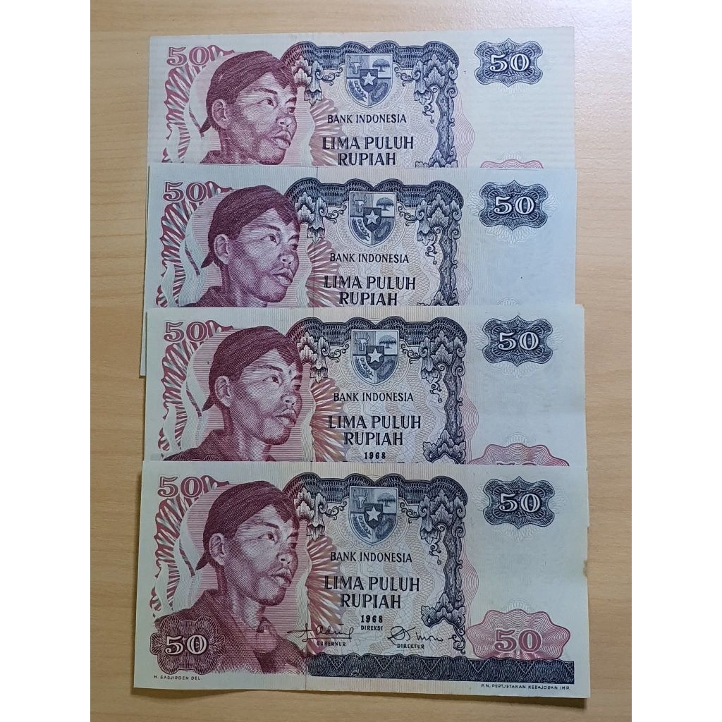 Uang Kuno 50 Rupiah Sudirman 1968 UNC/GRESS/BARU