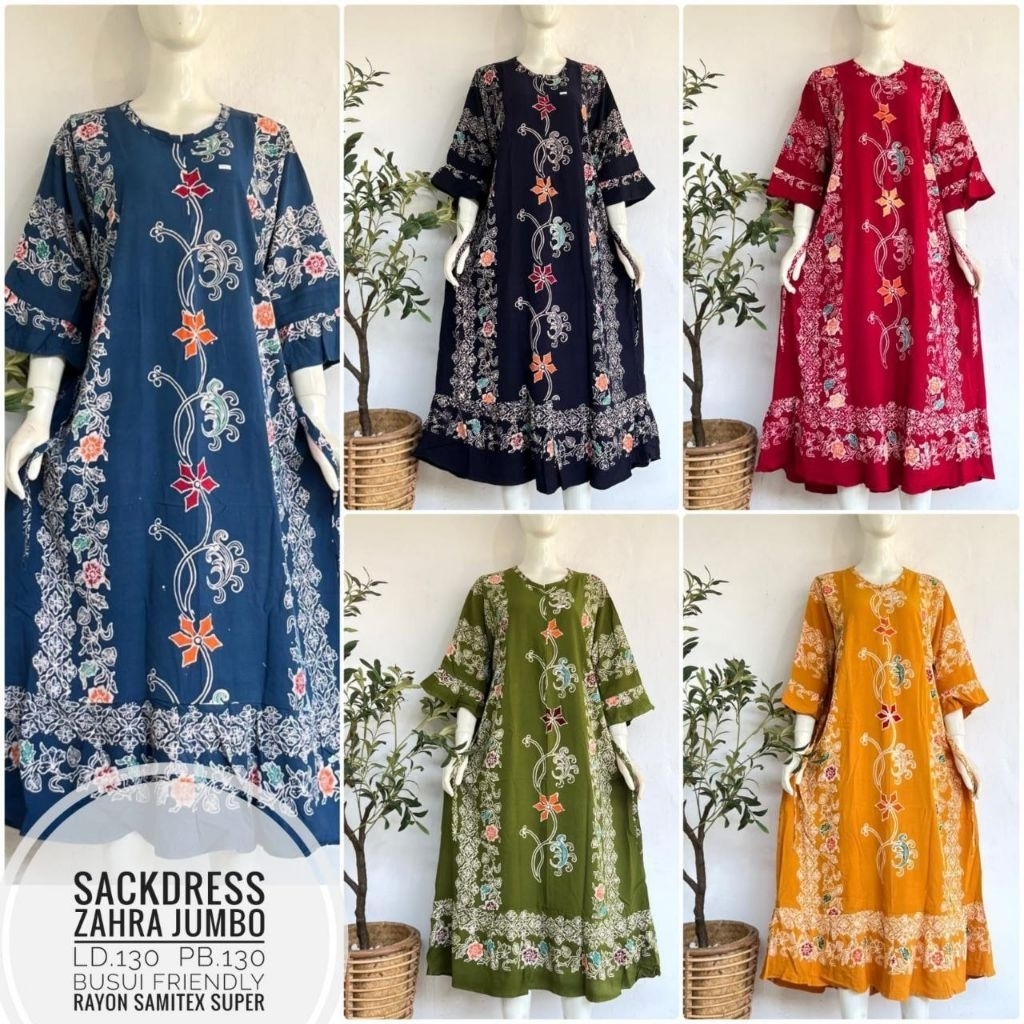 Daster Sackdress Jumbo Rayon Samitex Super Premium Busui Friendly