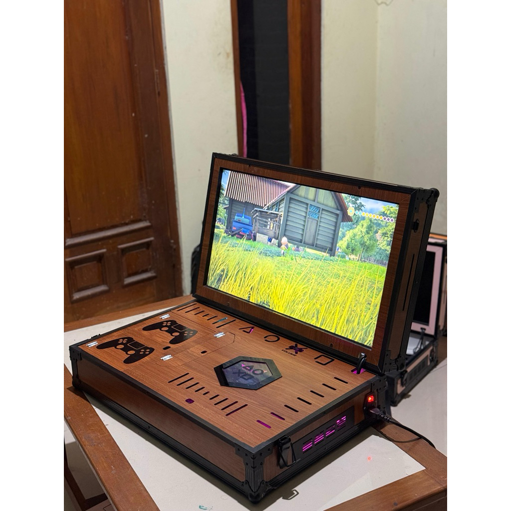 PS Box playbox grafir ukuran Monitor 25, 27, dan 32 Inch untuk PS3/PS4 free request warna dan logo